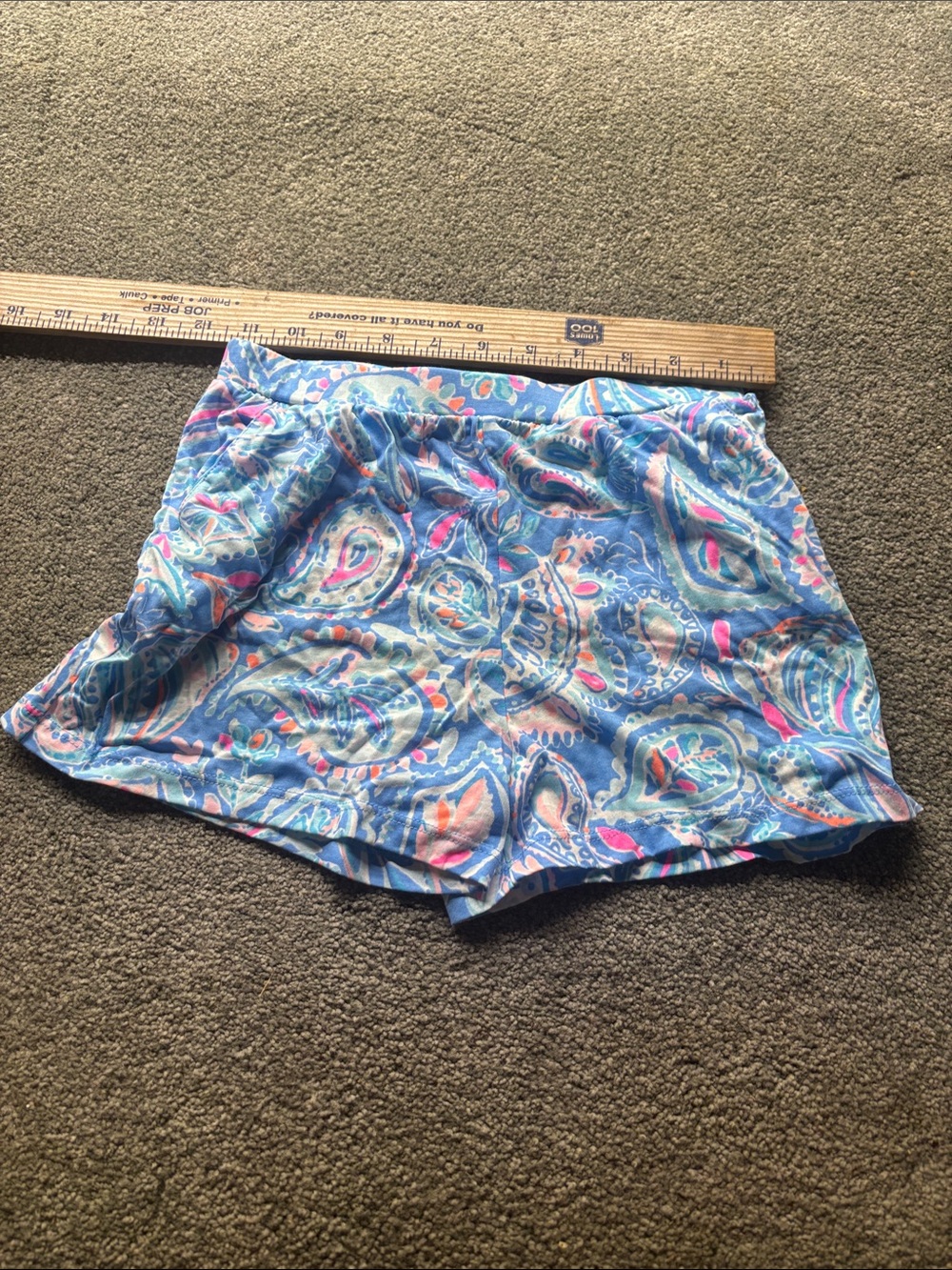Lilly Pulitzer Blue Paisley Girls' Shorts with Pink & Coral Accents